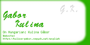 gabor kulina business card